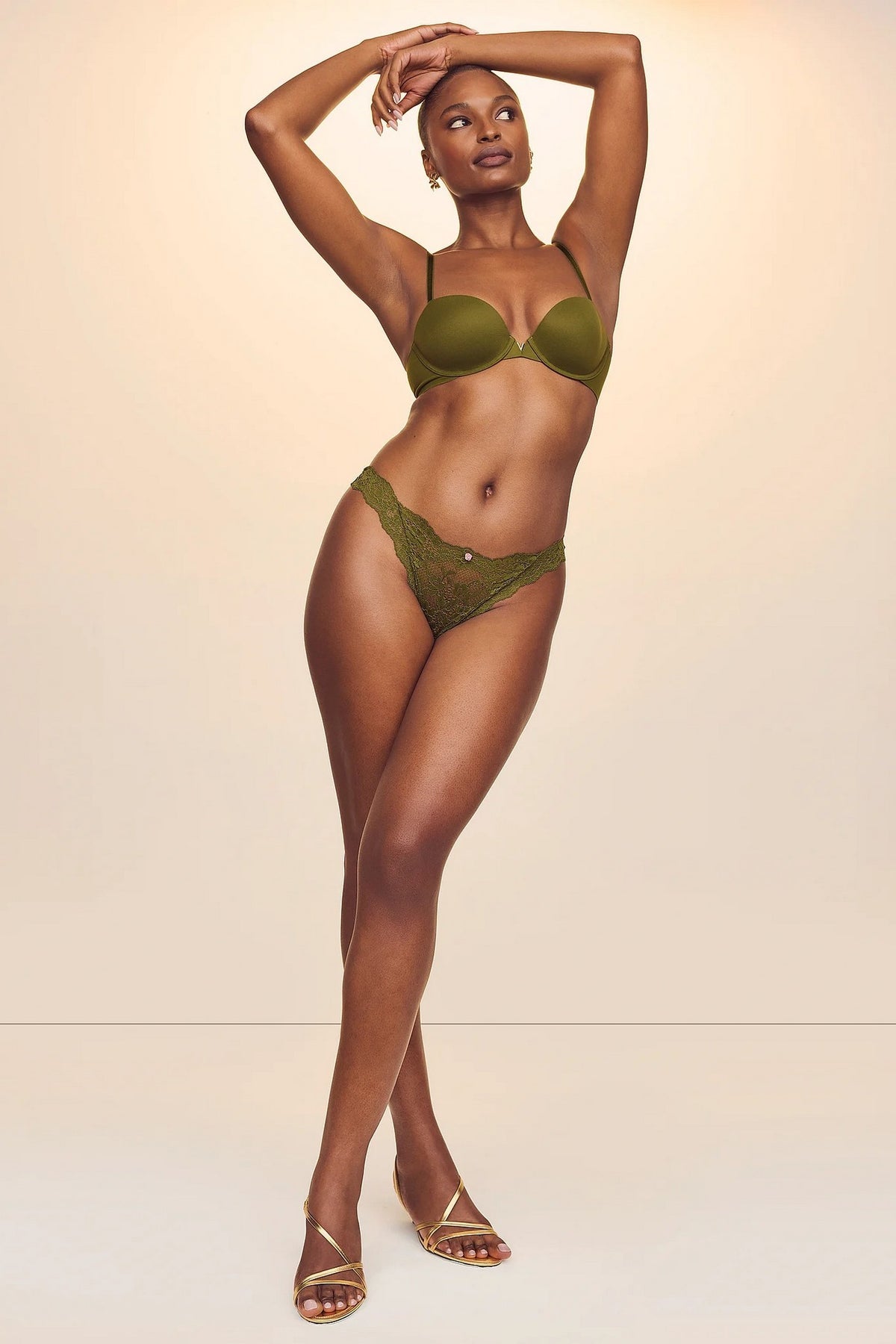 Мереживні трусики стрінги 585765692 green Victoria`s Secret
