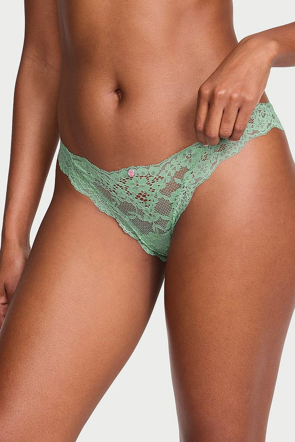 Мереживні трусики бікіні 604032734 green Victoria`s Secret
