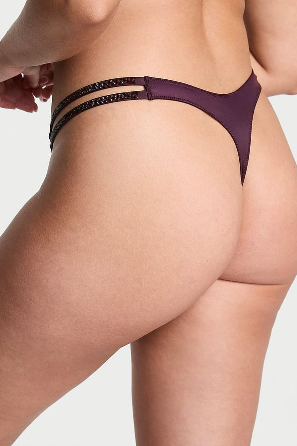 Трусики стрінги зі стразами 660964229 violet Victoria`s Secret
