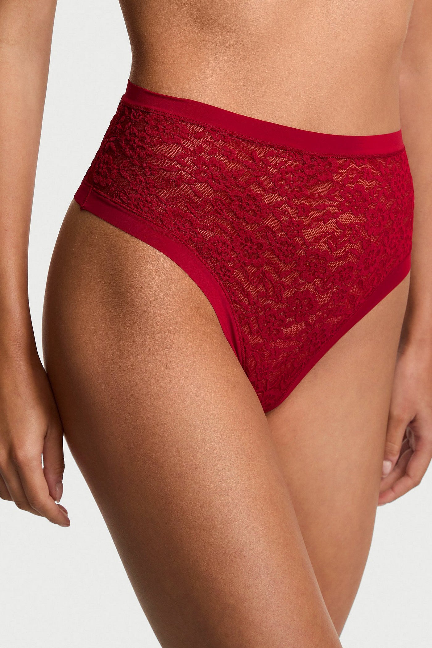 Високі трусики стрінги 66207846 bordo Victoria`s Secret