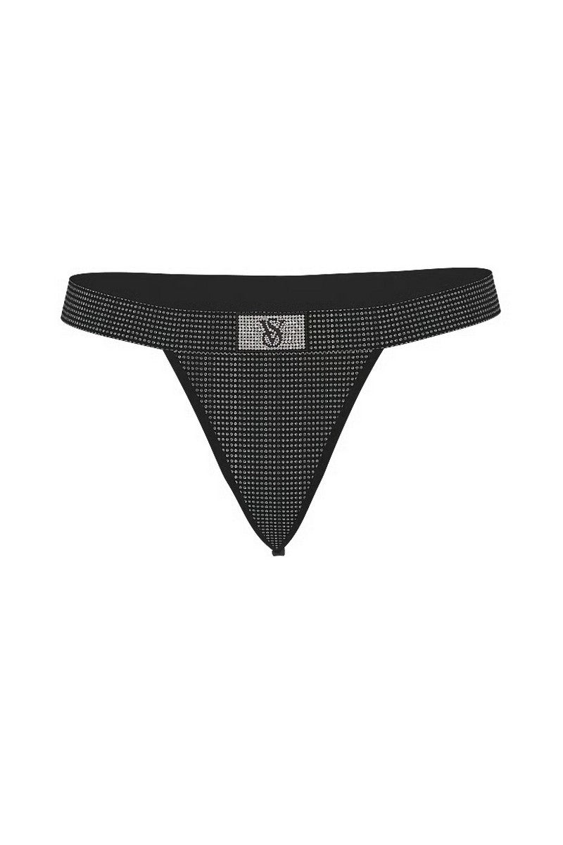 Трусики стрінги зі стразами 665518822 black Victoria`s Secret