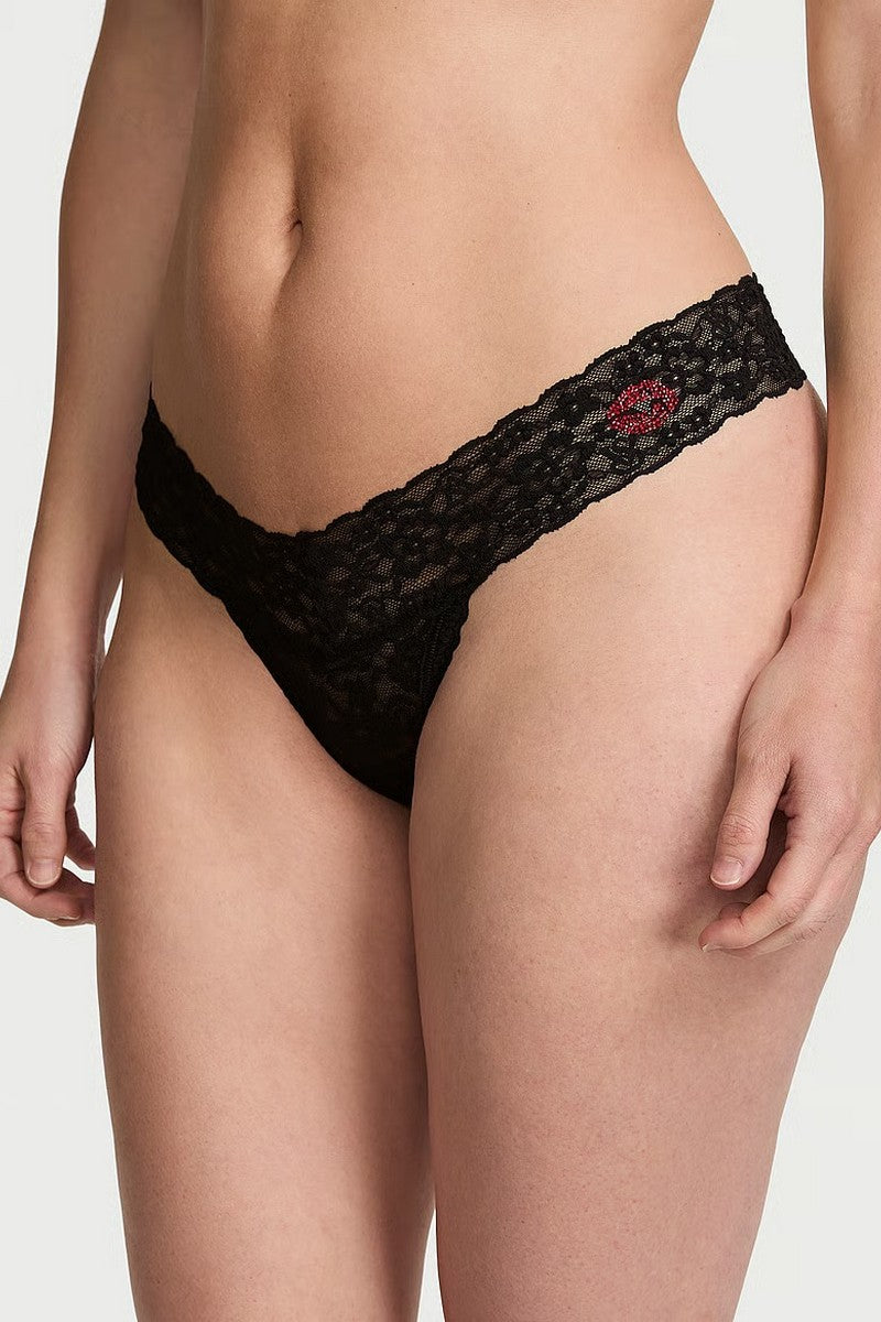 Мереживні трусики стрінги 676905056 Black Victoria`s Secret