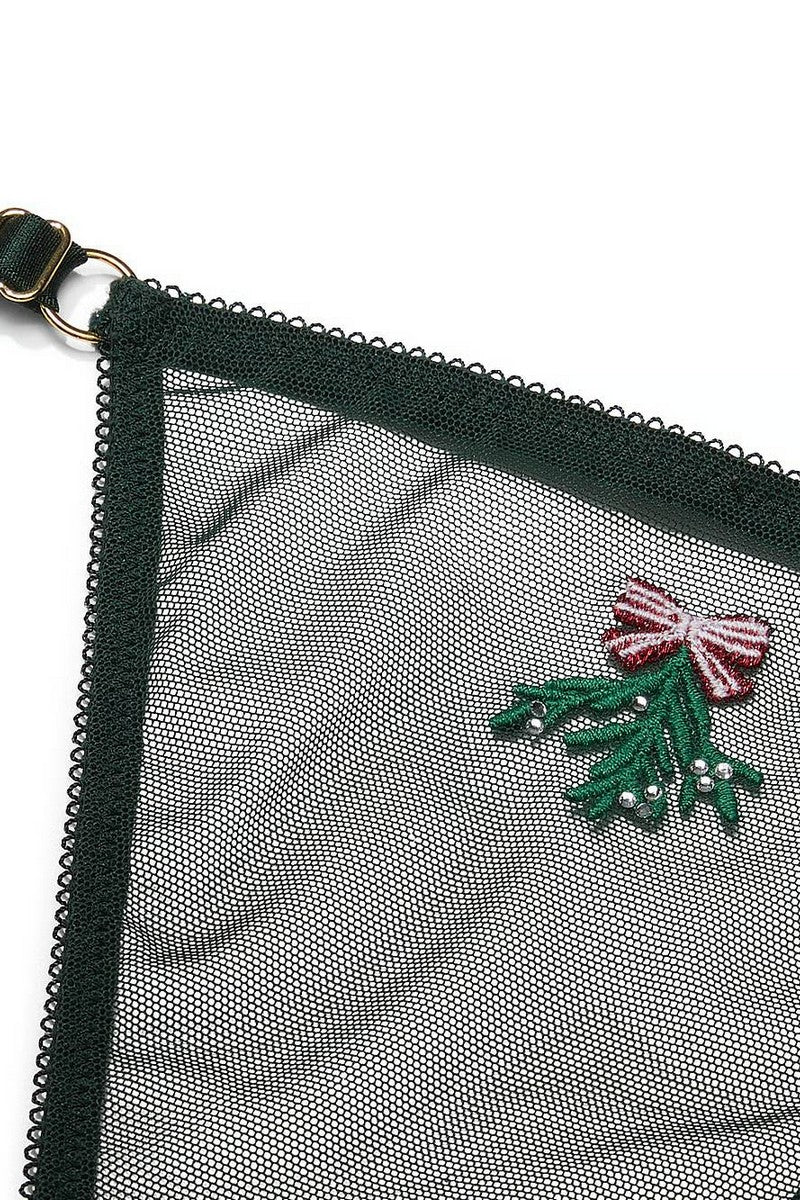 Трусики стринг с вышивкой 705435840 green