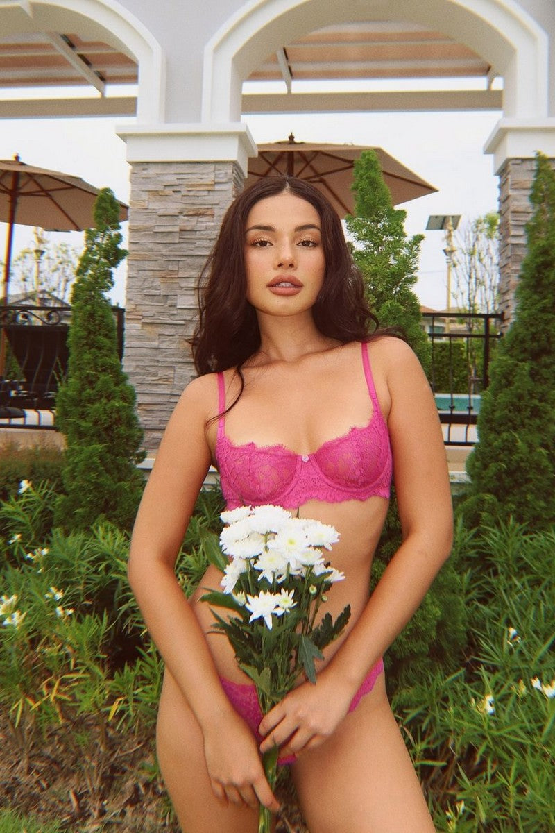 Кружевные трусики стринг 727953508 pink