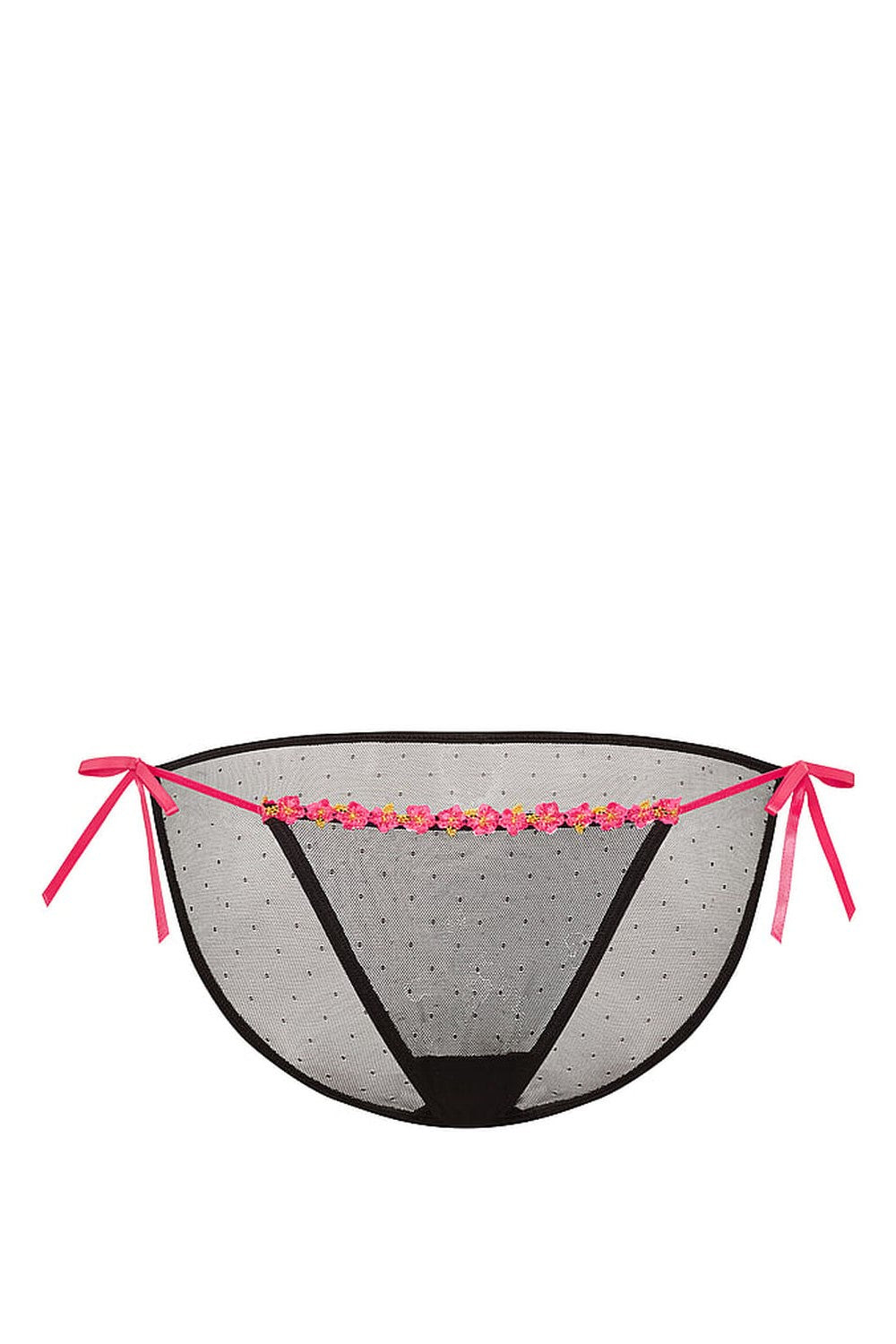 Трусики бікіні з вишивкою 738584060 black Victoria`s Secret