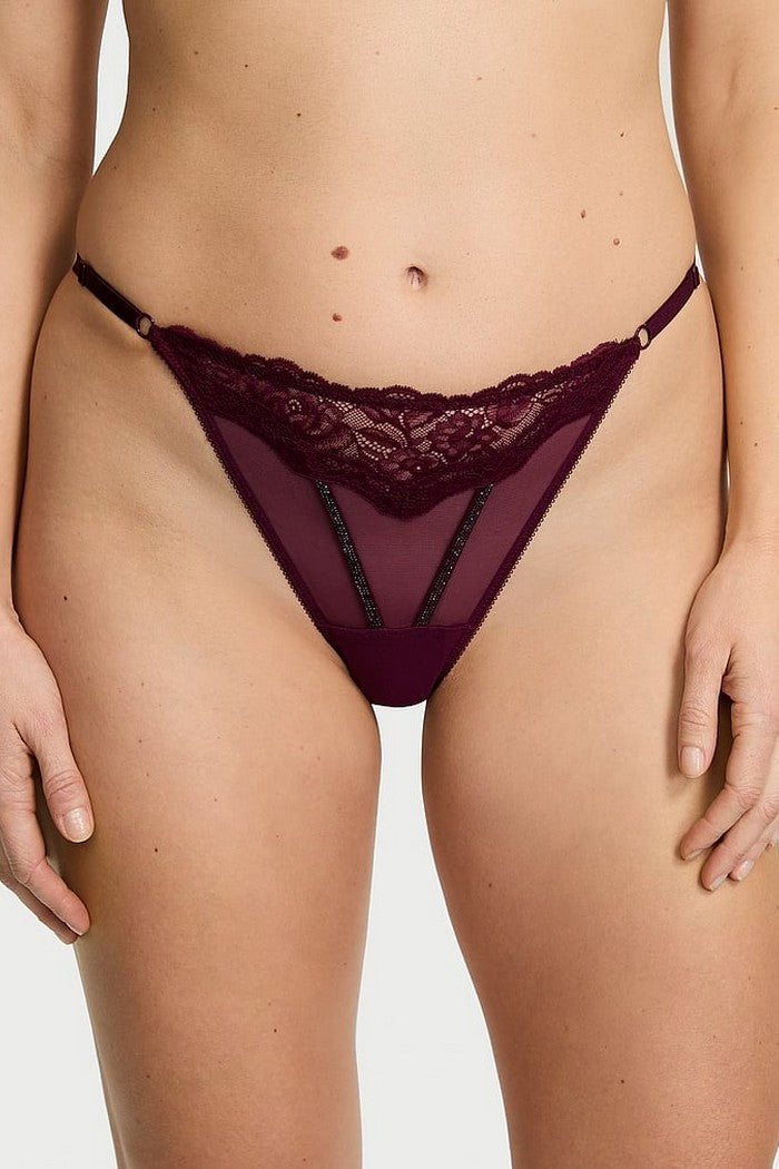 Трусики стрінги зі стразами 763375567 bordo