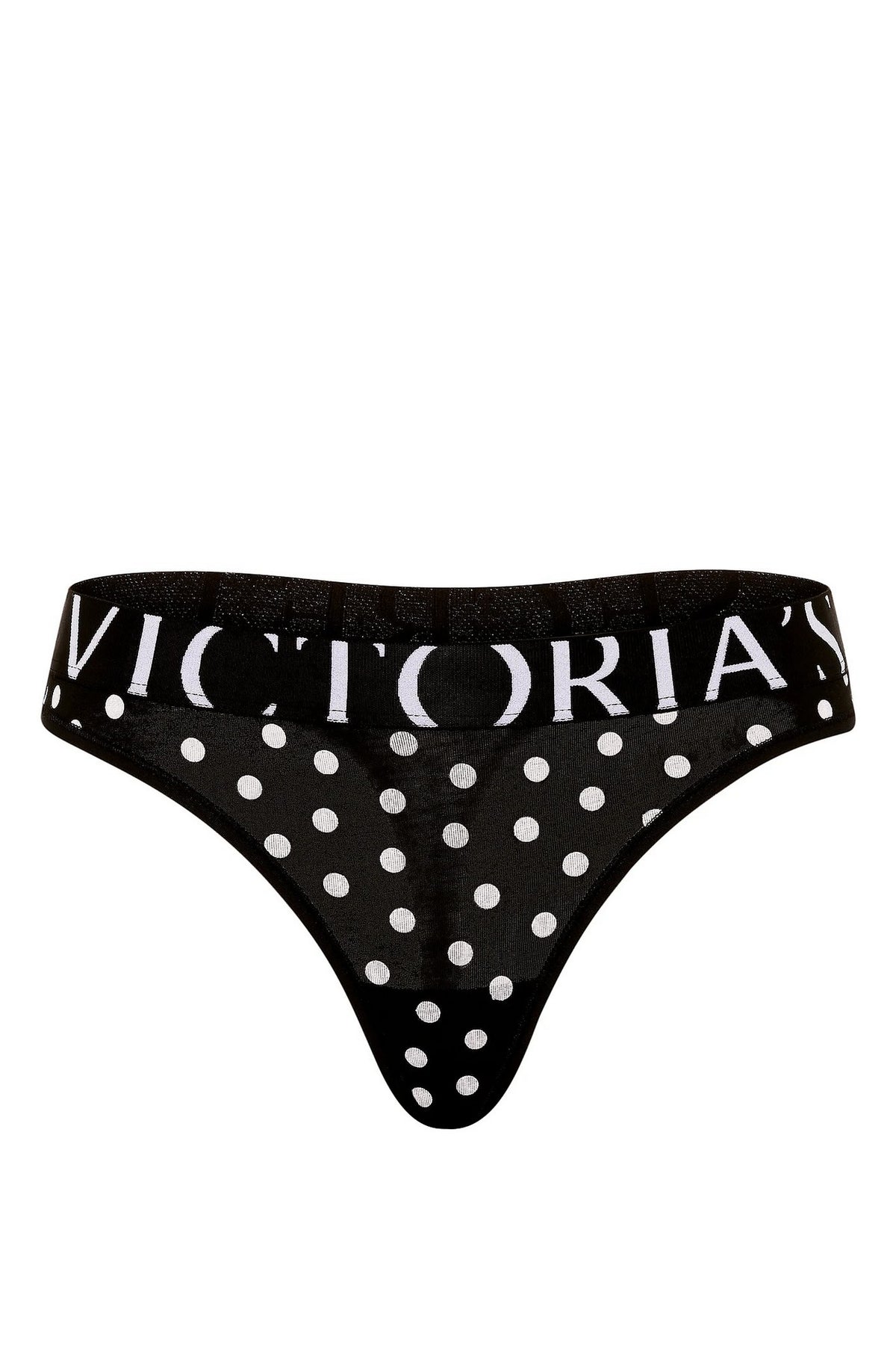 Бавовняні трусики стрінги 798143156 black Victoria`s Secret