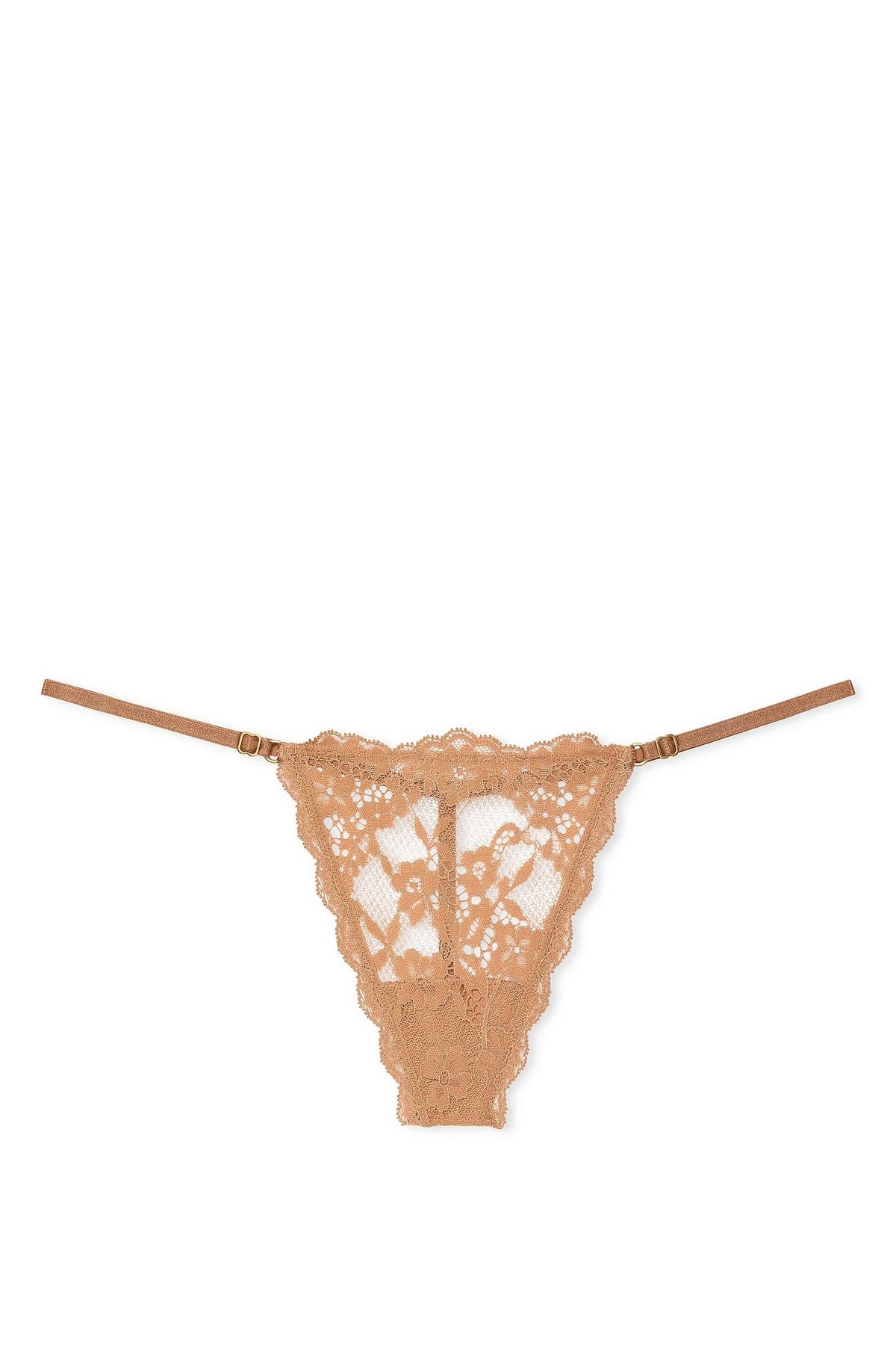 Мереживні трусики стрінги 841888701 beige Victoria`s Secret