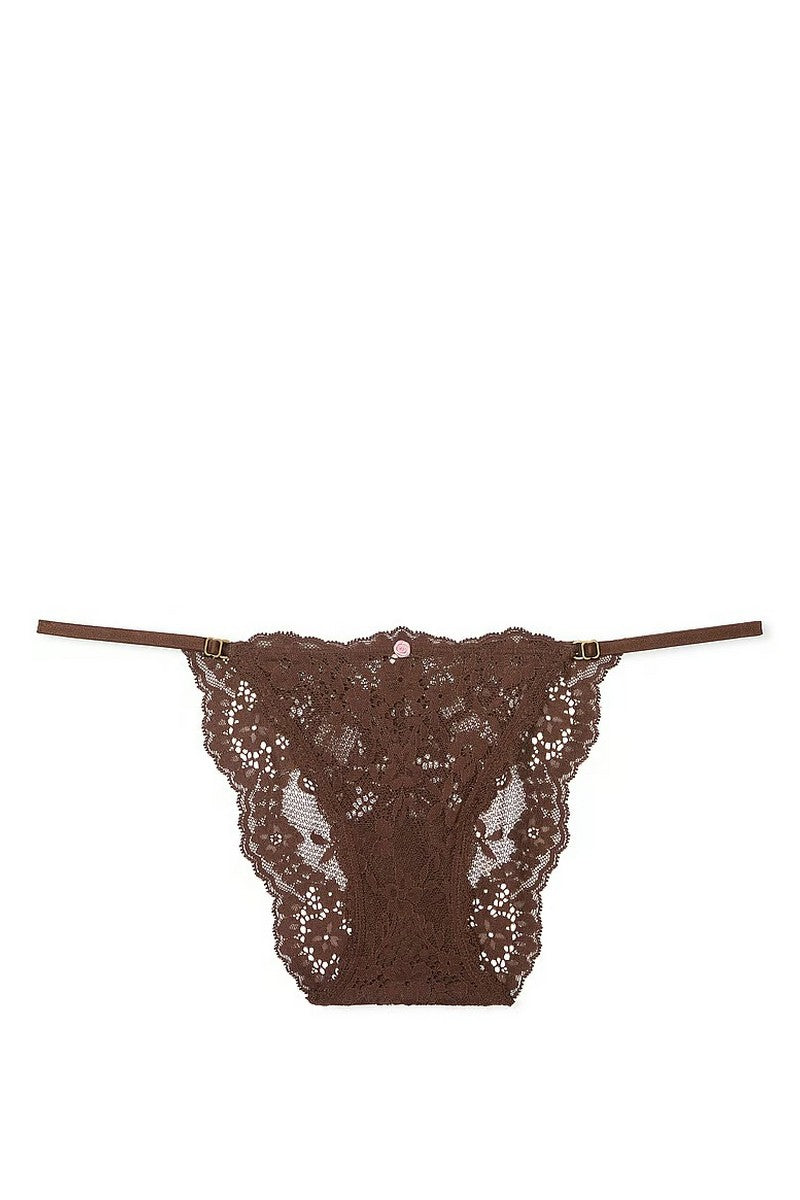 Кружевные трусики танга 867998452 brown
