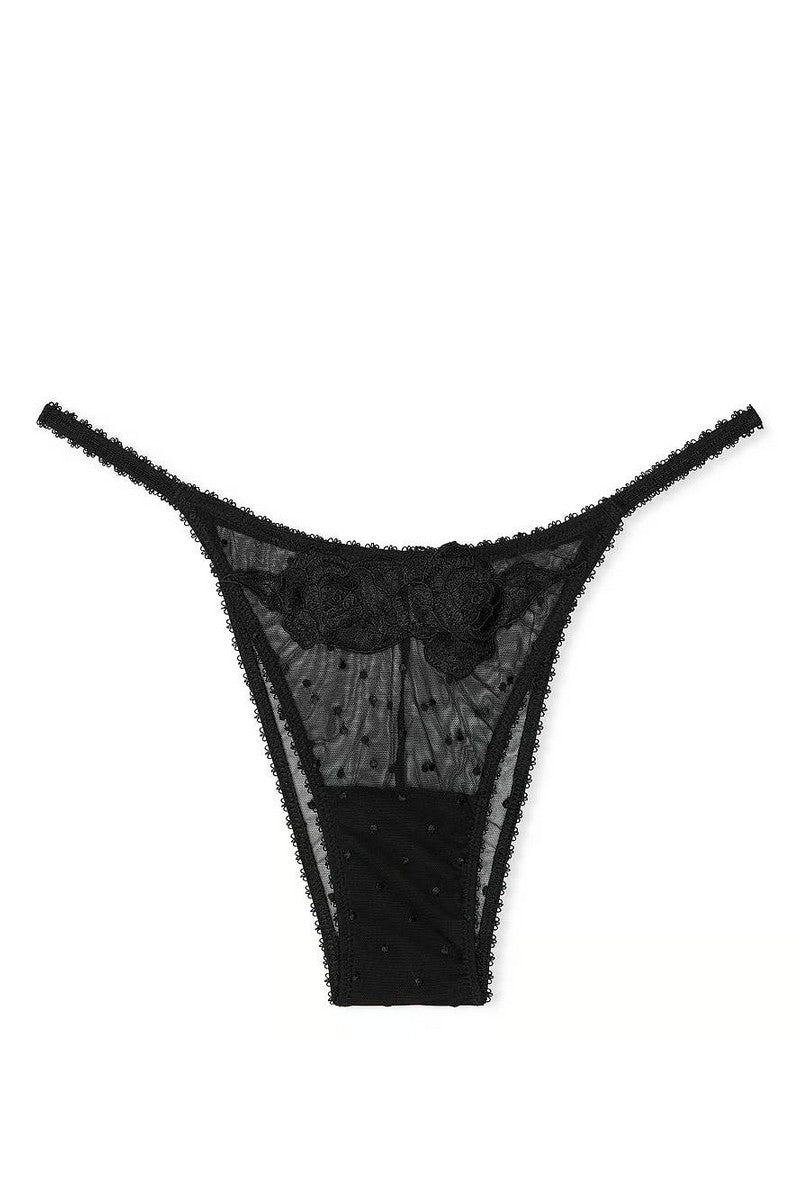 Трусики танга из микросетки 870831655 black