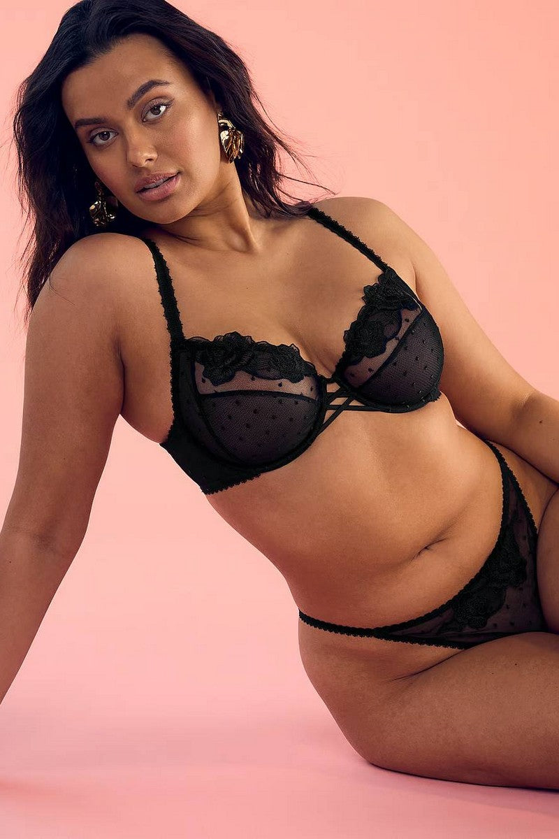 Трусики танга из микросетки 870831655 black