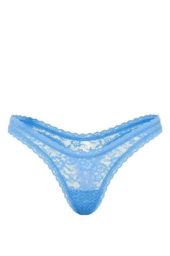 Мереживні трусики стрінги 955610578 blue Victoria`s Secret