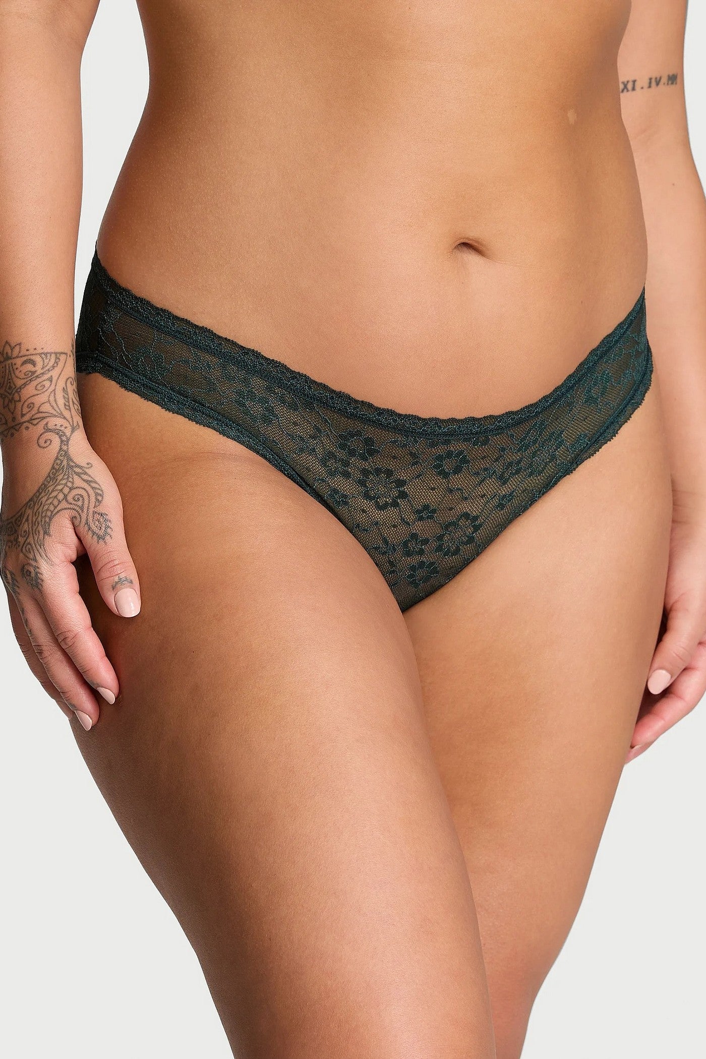 Кружевные трусики слип 957059494 green