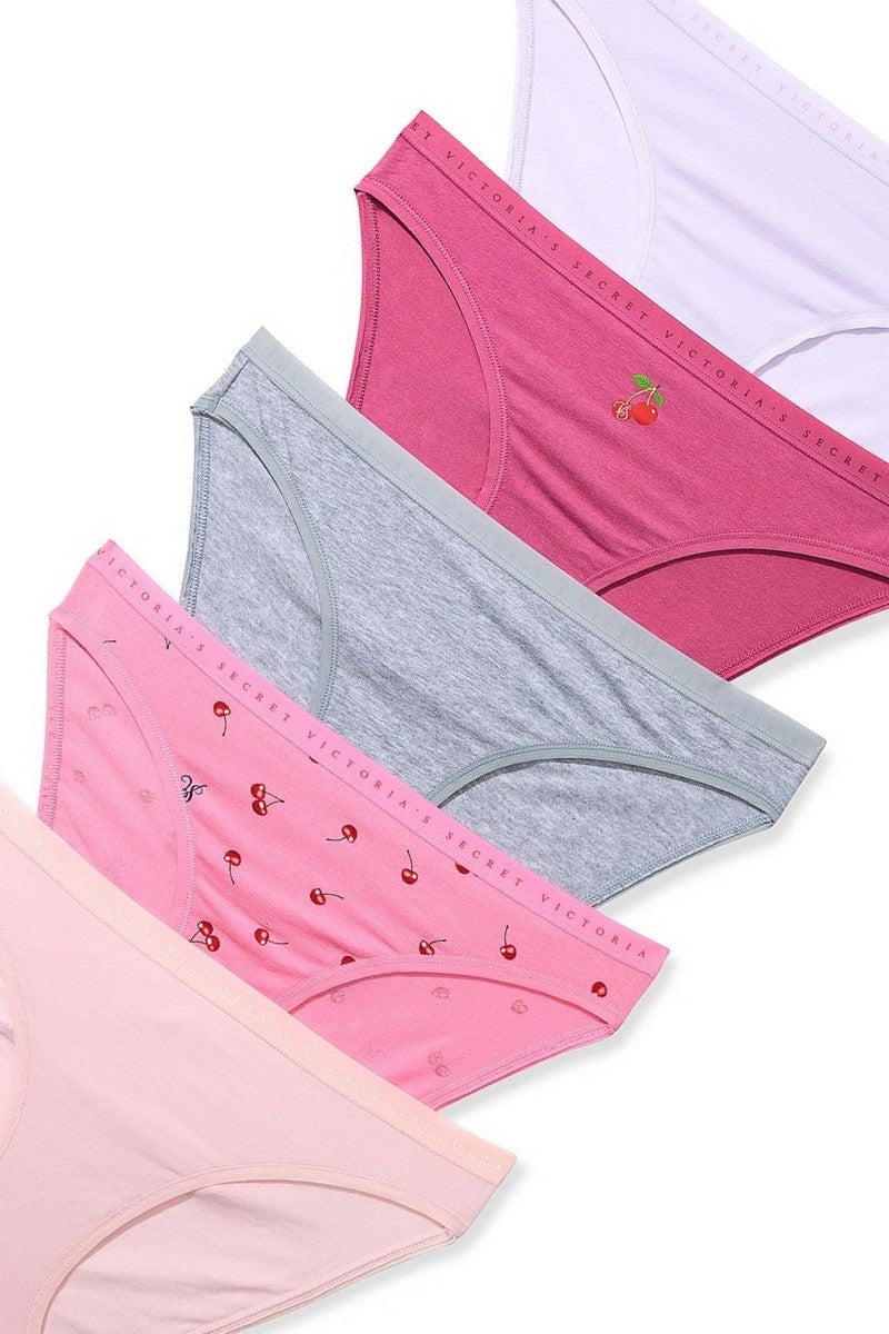 Бавовняні трусики бікіні 958392726 (5 шт.) multi Victoria`s Secret