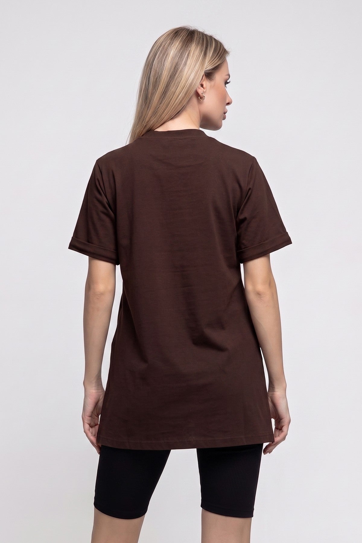 Подовжена туніка D41-KH97 brown Totalfit спина