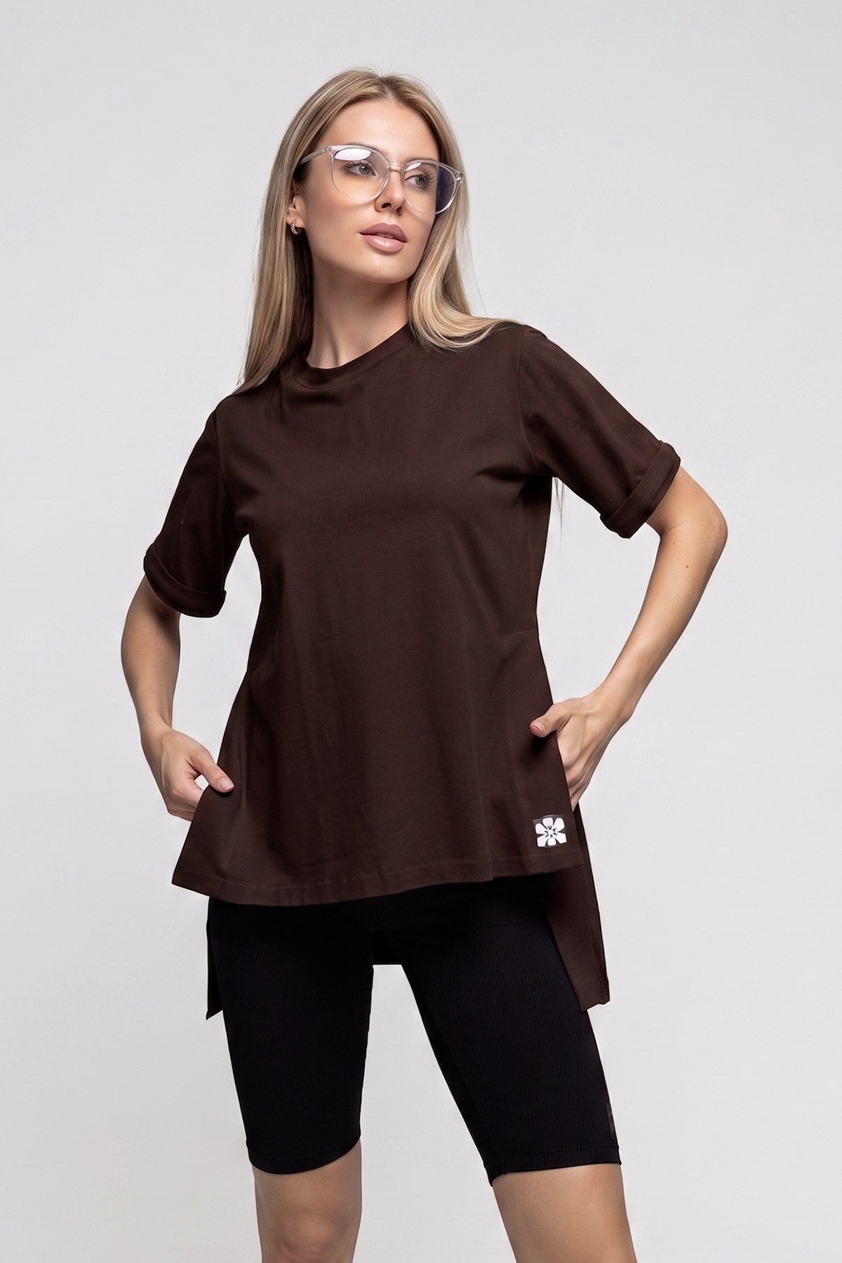 Подовжена туніка D41-KH97 brown Totalfit