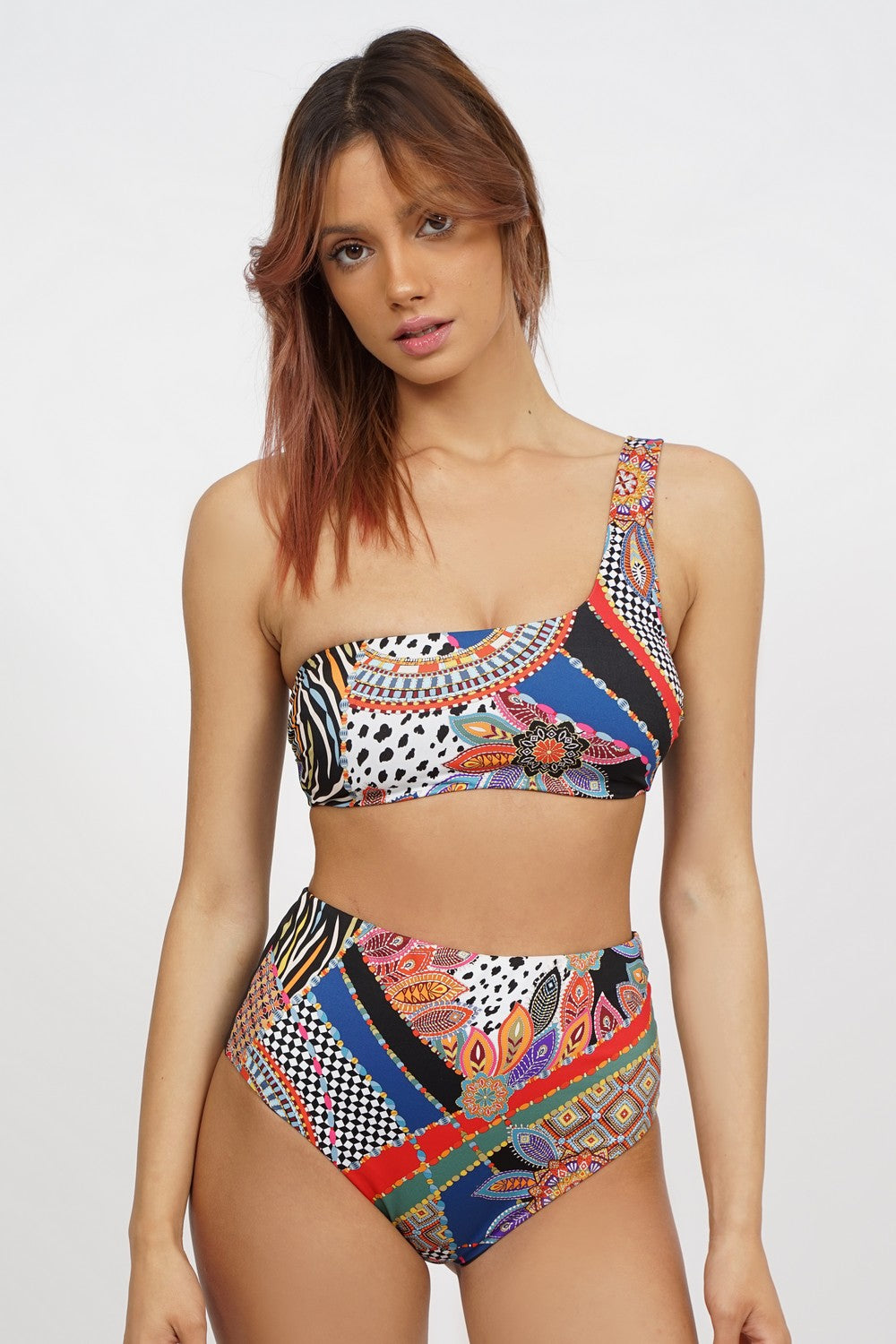 Раздельный купальник с высокими плавками CB268 print