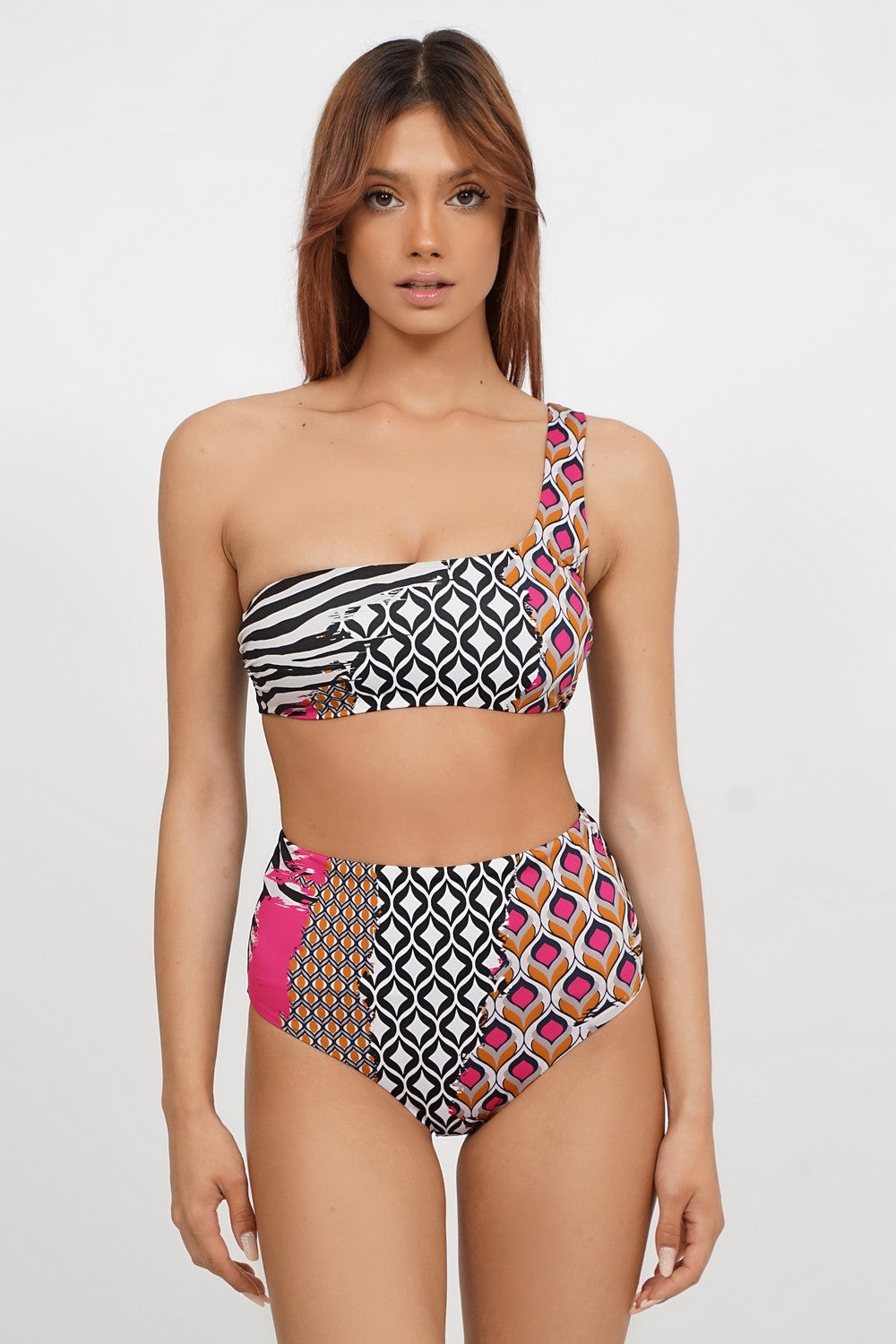 Раздельный купальник с высокими плавками CB281 print