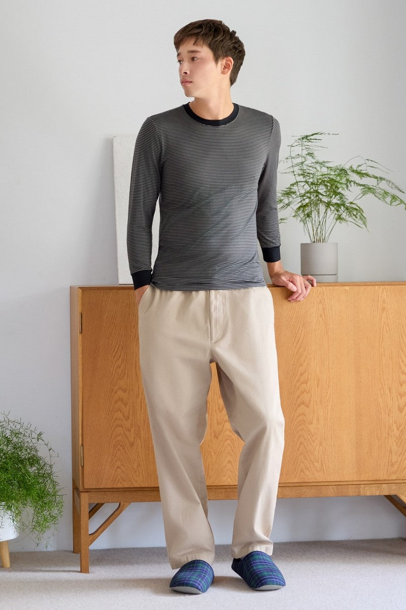 Мужской термолонгслив в полоску 956247638 black