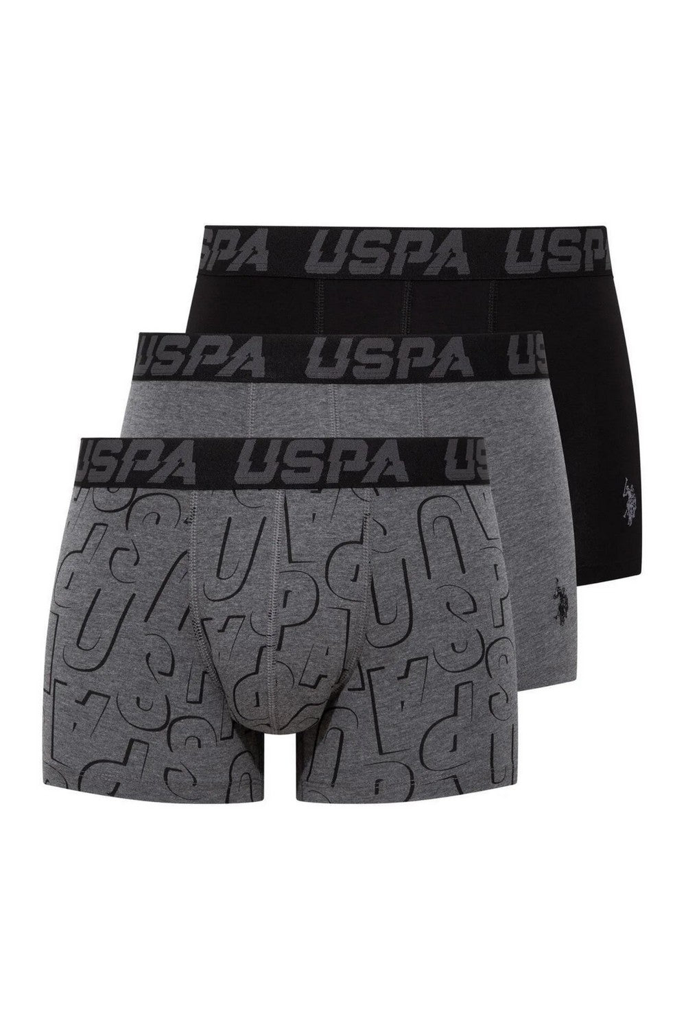 Мужские трусы шорты 80496 black/anthracite melange/printed (3 шт.)