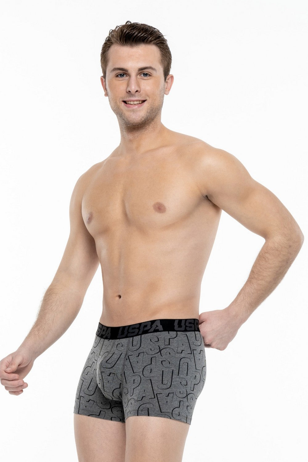 Мужские трусы шорты 80496 black/anthracite melange/printed (3 шт.)