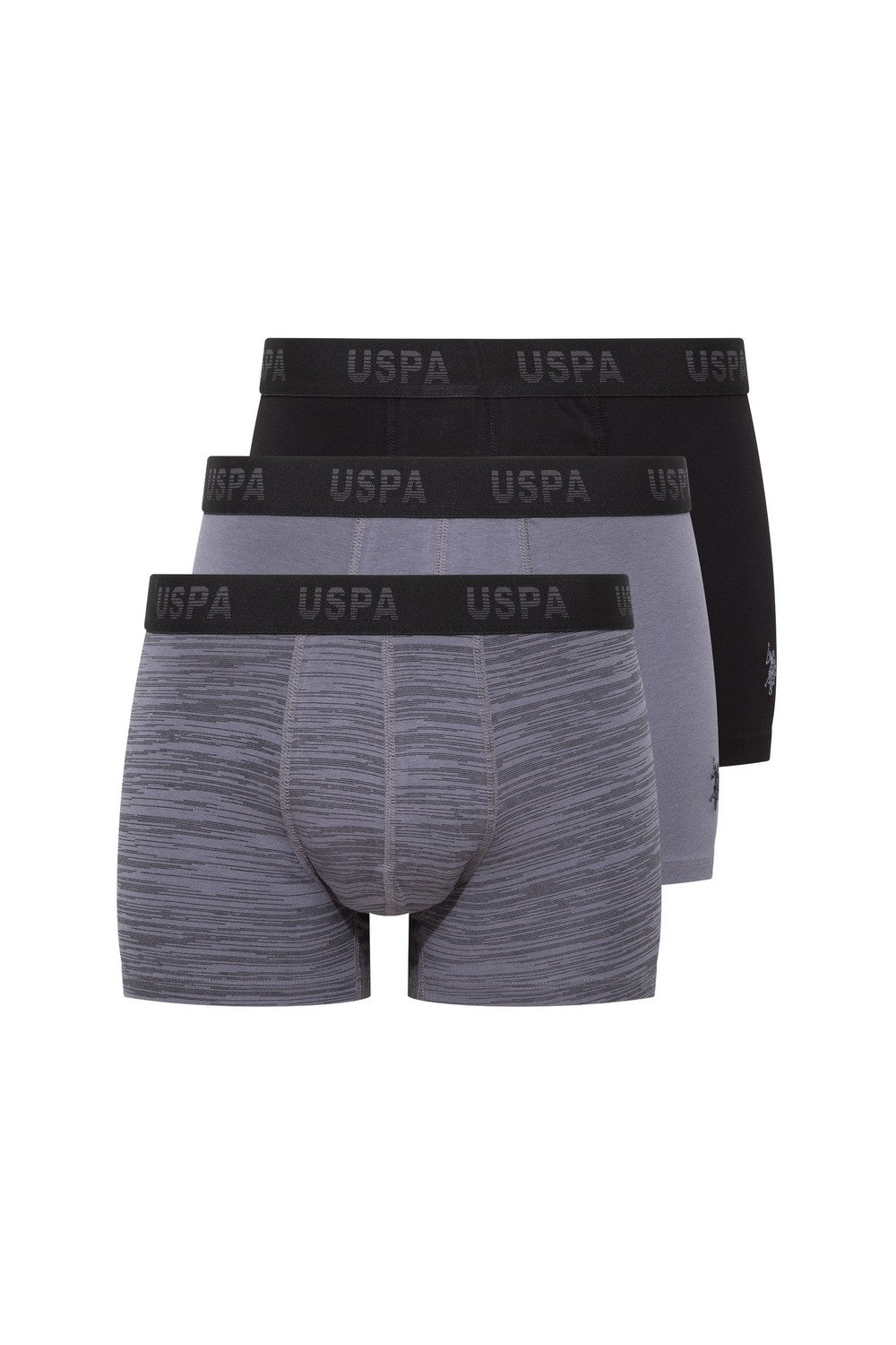 Мужские трусы шорты из хлопка 80505 anthracite/black/printed (3 шт.)