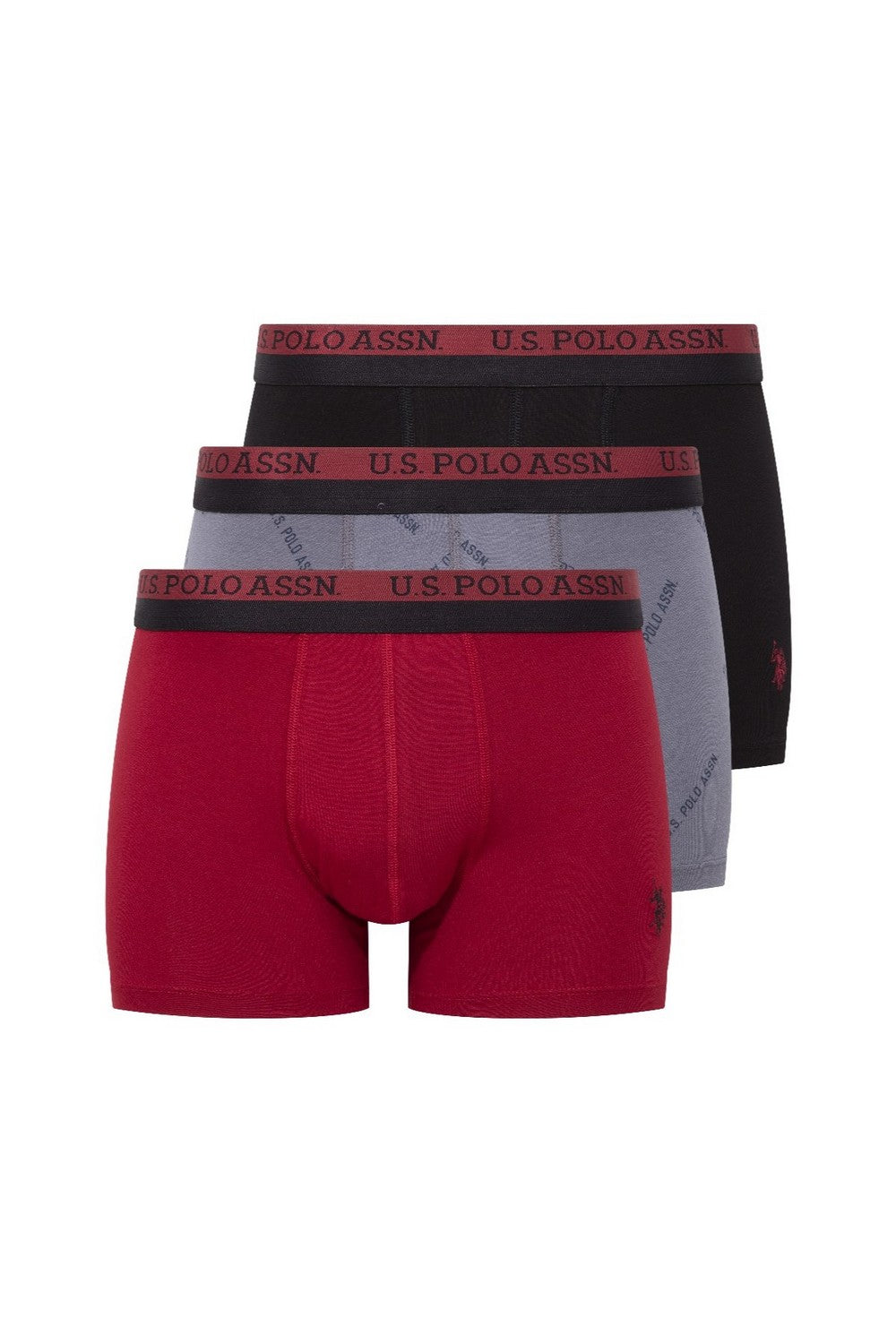 Мужские трусы шорты 80522 printed/burgundy/black (3 шт.)