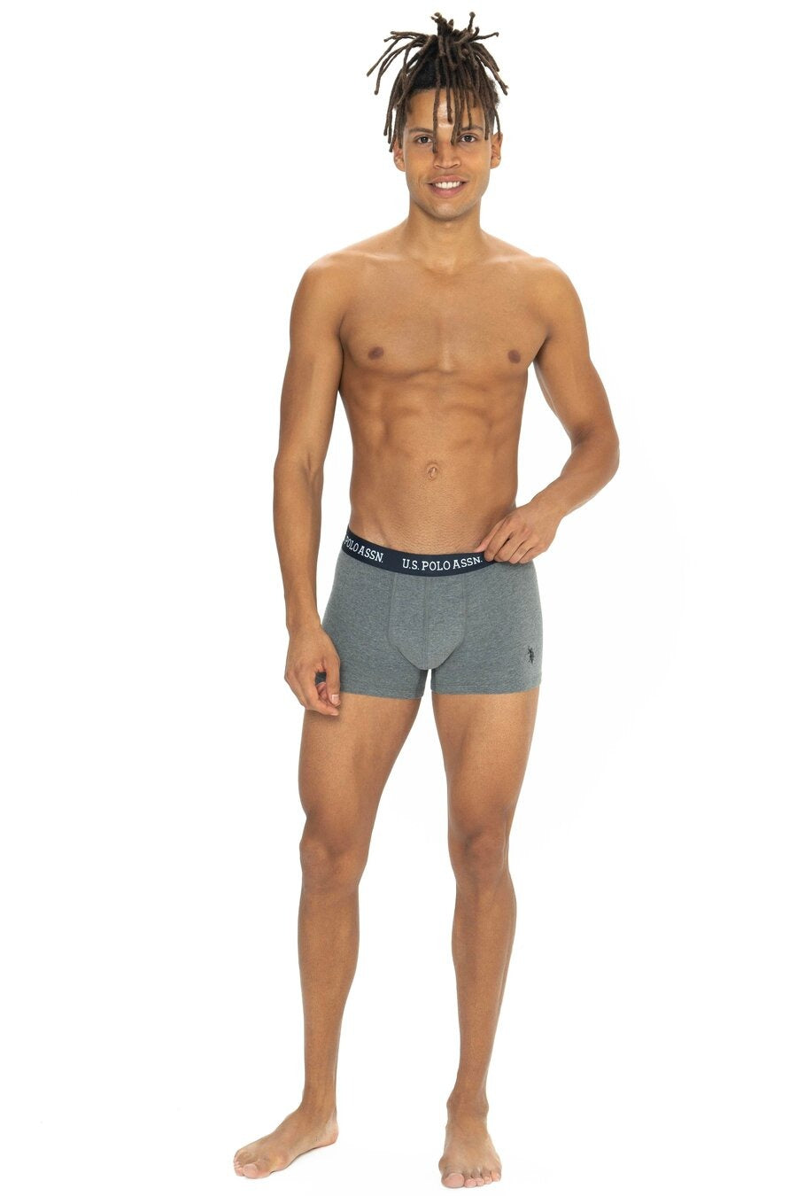 Мужские трусы шорты из хлопка 80542 black/anthracite/printed (3 шт.)