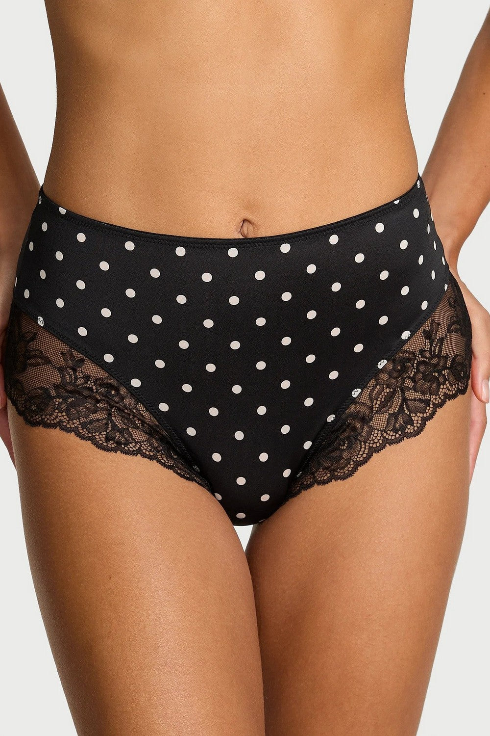 Високі трусики сліп 105675072 black Victoria`s Secret
