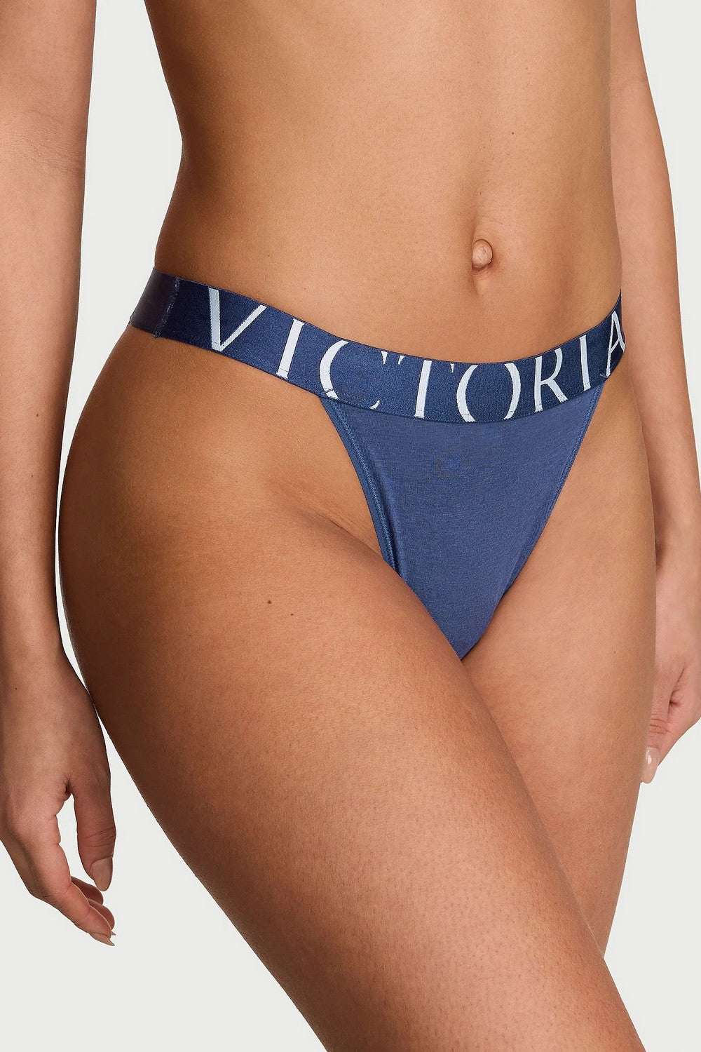 Бавовняні трусики танга 106894822 blue Victoria`s Secret