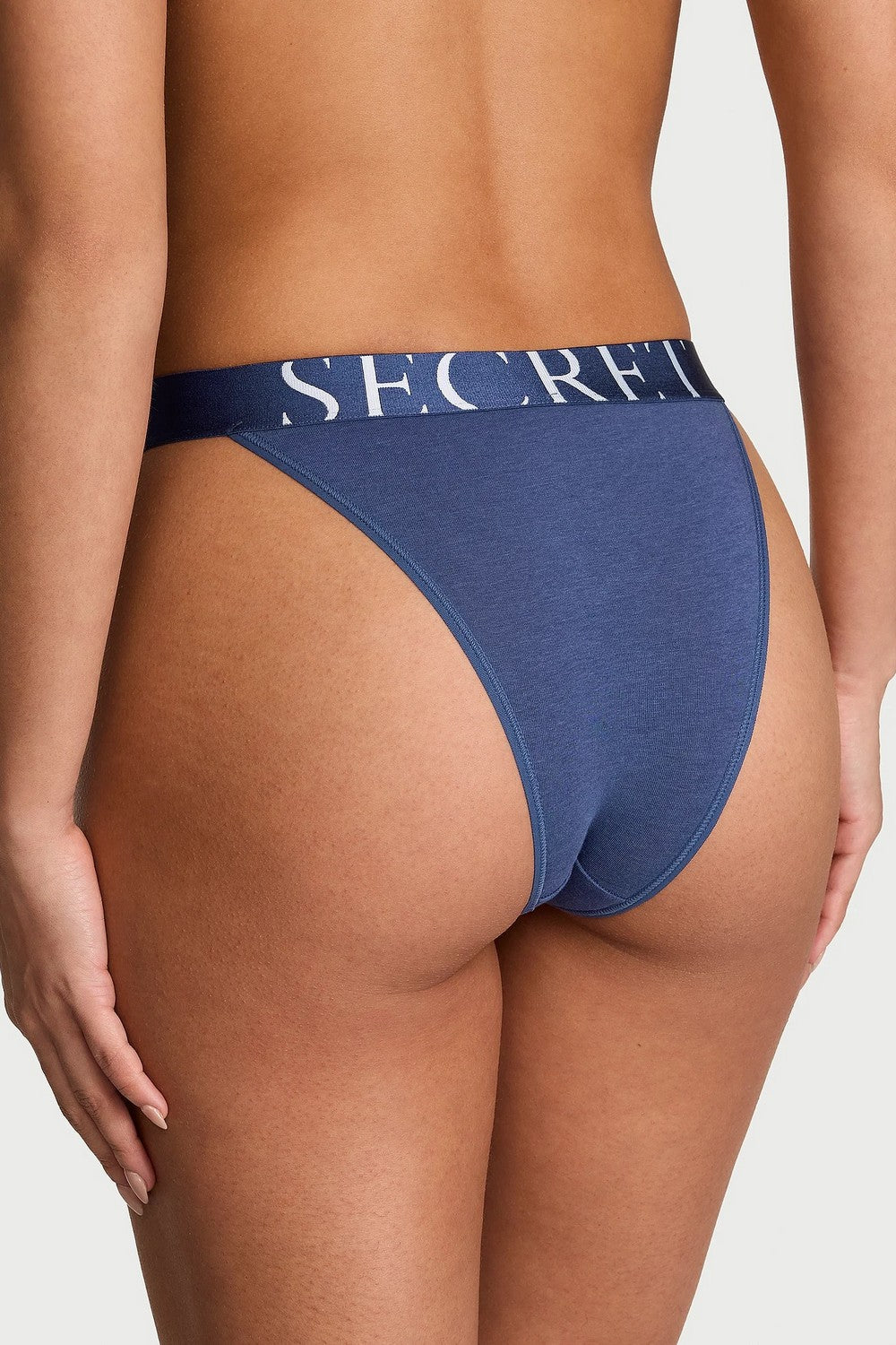 Бавовняні трусики танга 106894822 blue Victoria`s Secret спина