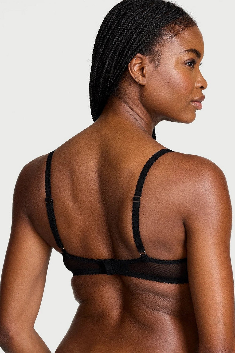 Комплект білизни з мікросітки 142021915 black Victoria`s Secret спина