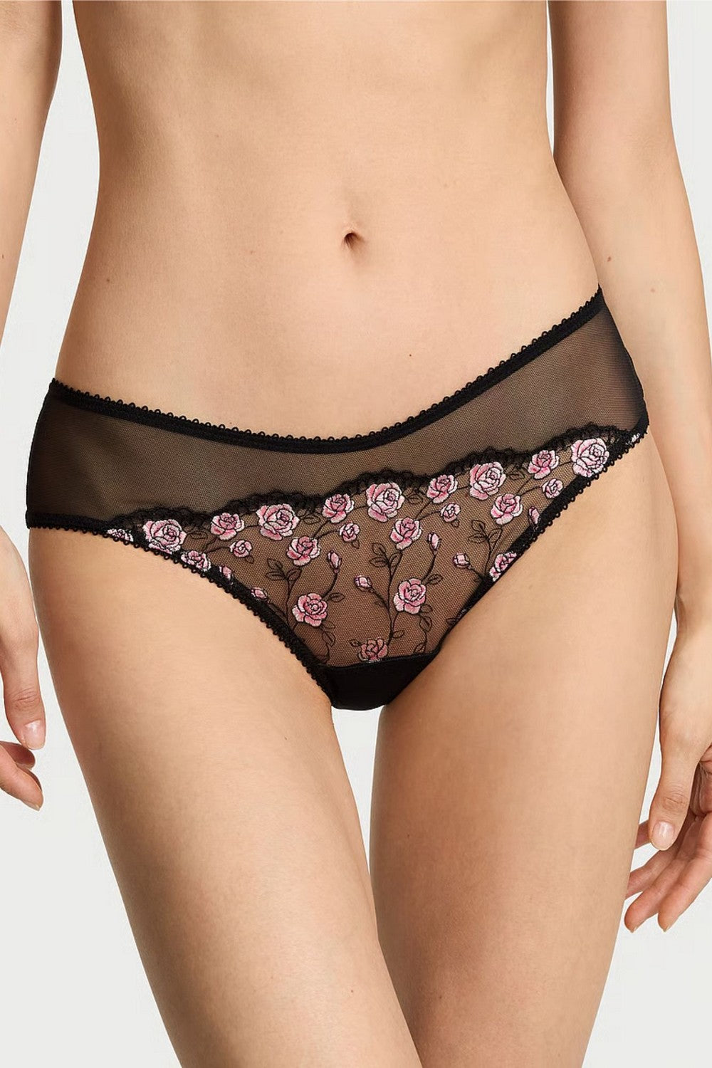 Комплект білизни з мікросітки 142021915 black Victoria`s Secret