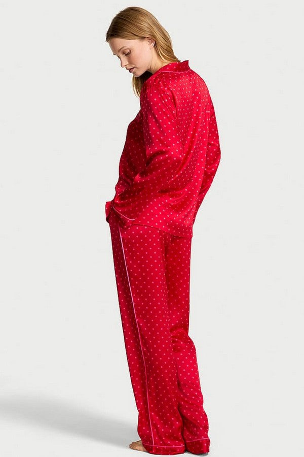 Піжама із сатину 160233758 red Victoria`s Secret спина