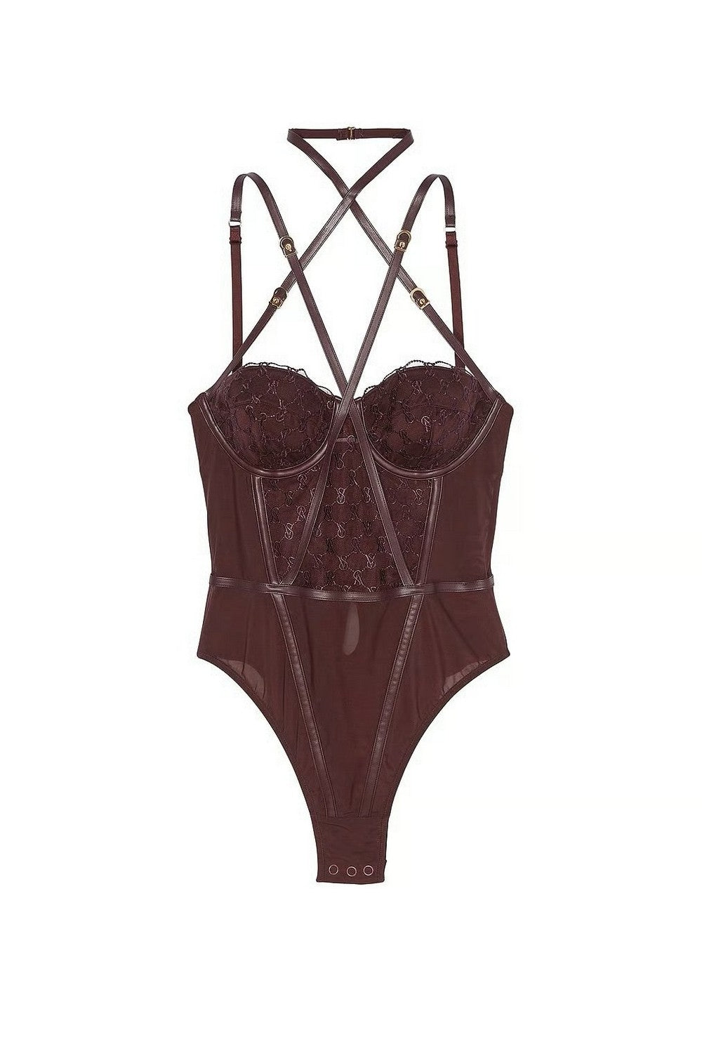 Боді з ремінцями 161696278 burgundy