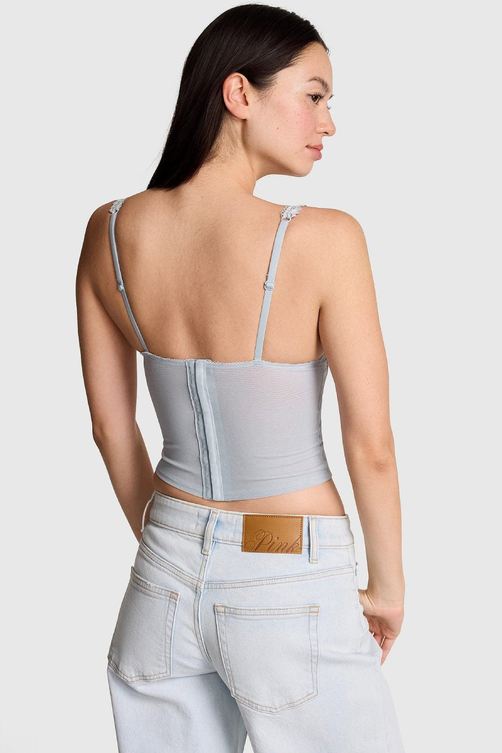 Комплект білизни з мікросітки 22264345 blue Victoria`s Secret