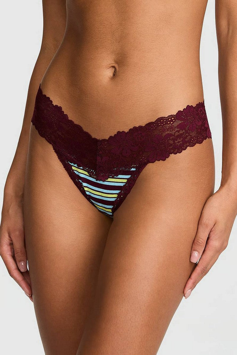 Мереживні трусики стрінг 224850708 violet Victoria`s Secret