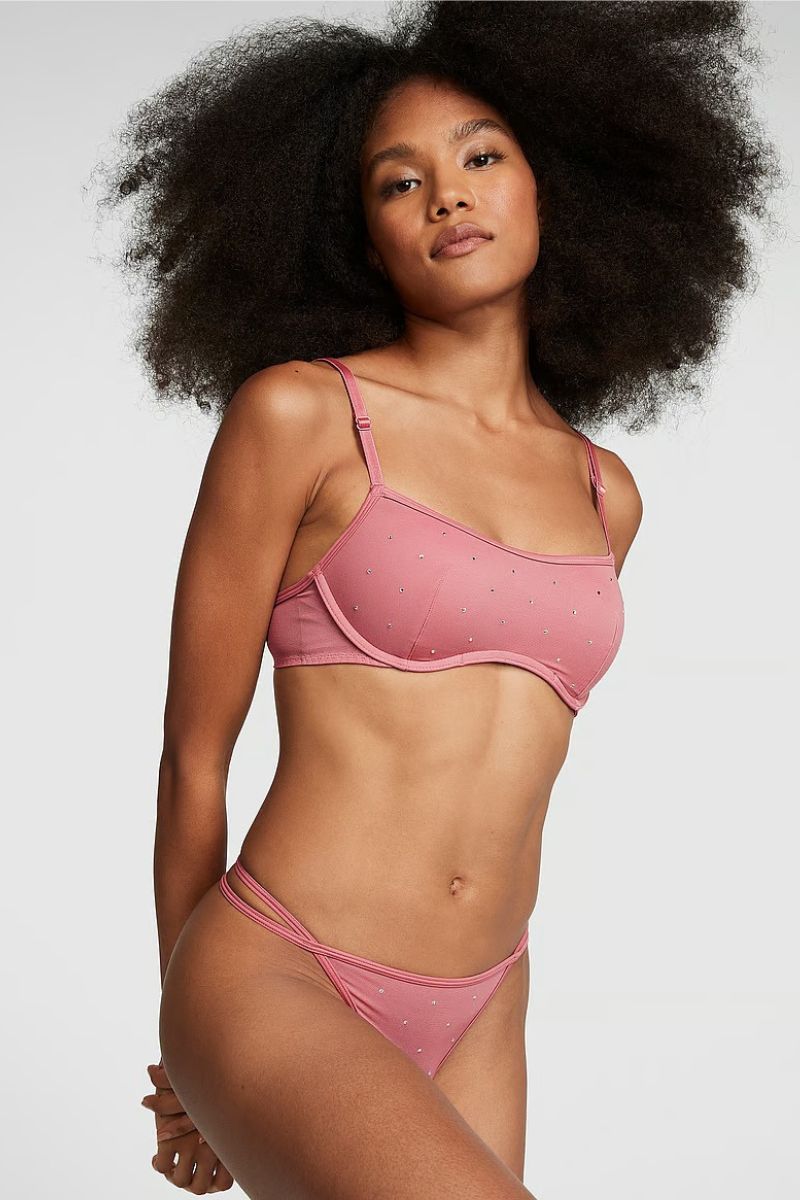 Комплект белья со стразами 2420371 rose