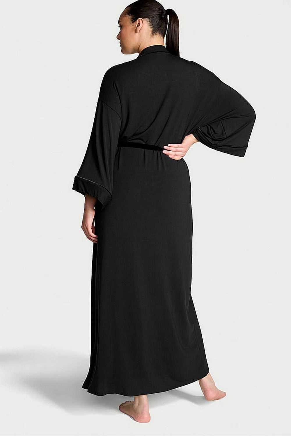 Длинный халат из модала 23658624 black