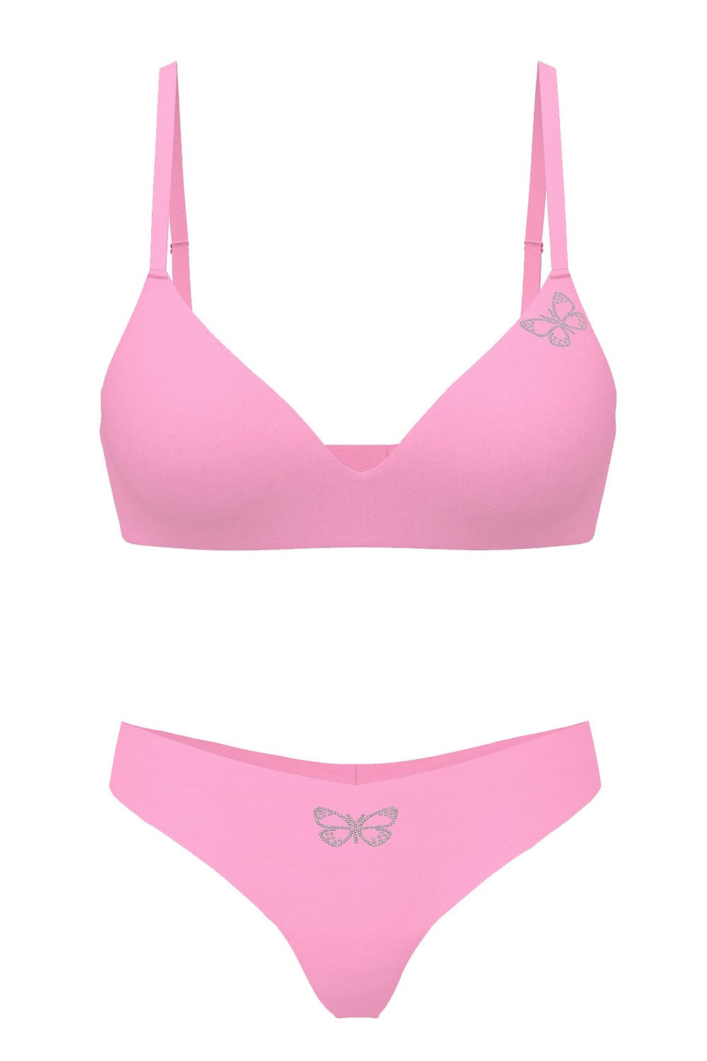 Комплект білизни зі стразами 243966245 pink Victoria`s Secret