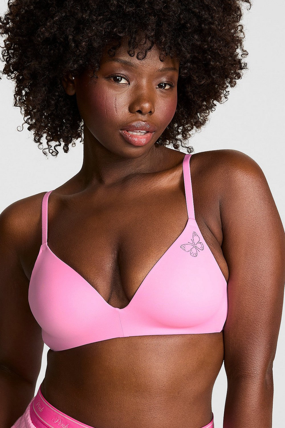 Комплект білизни зі стразами 243966245 pink Victoria`s Secret