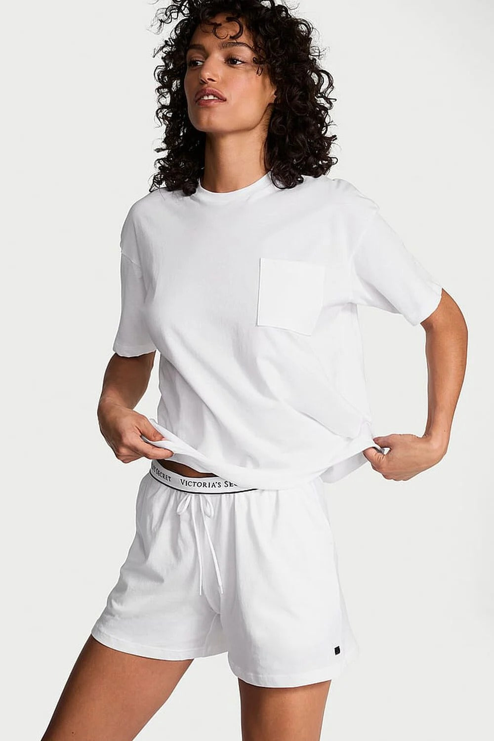 Хлопковая пижама с шортами 248308434 white