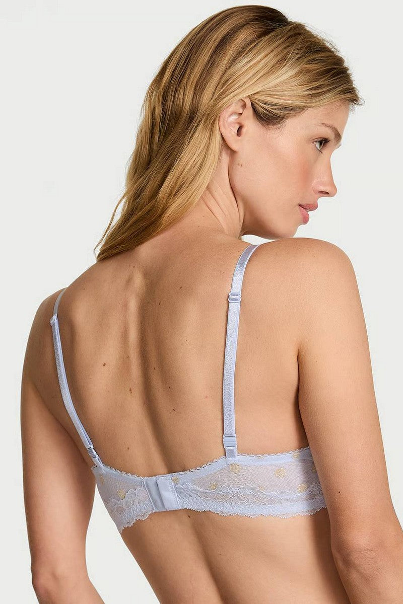 Бюстгальтер пуш-ап в горошок 249283230 blue Victoria`s Secret спина