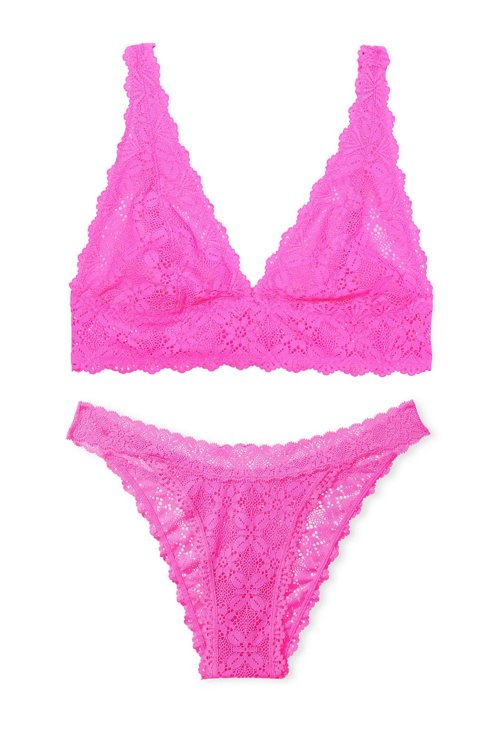 Комплект білизни з мережива 25085141 pink