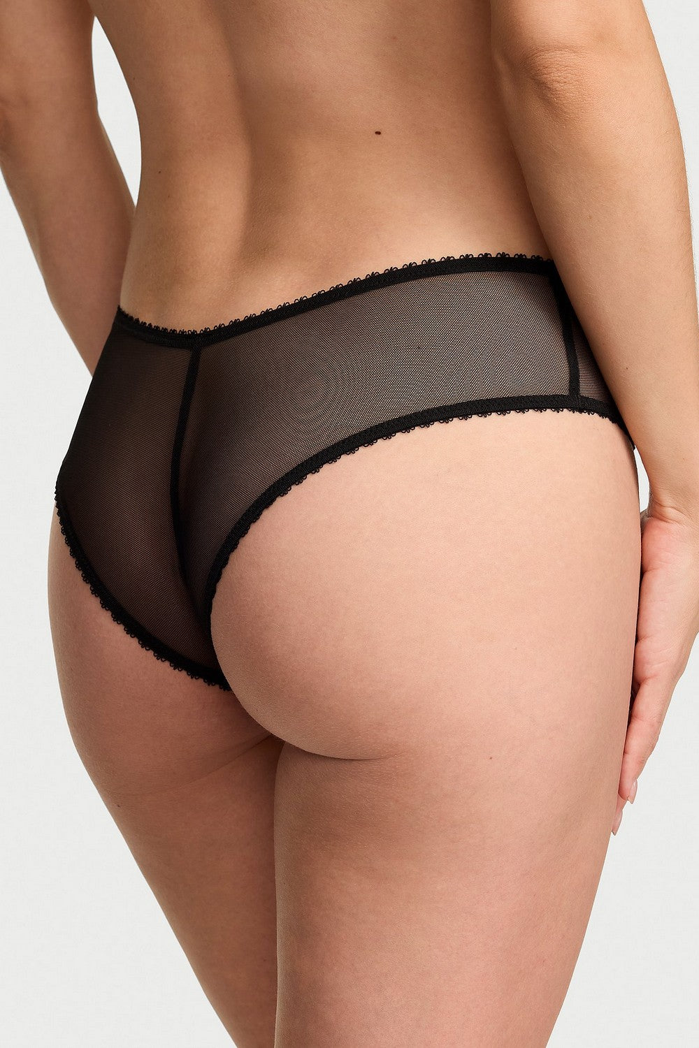 Трусики бразиліана з мікросітки 258257240 black Victoria`s Secret спина
