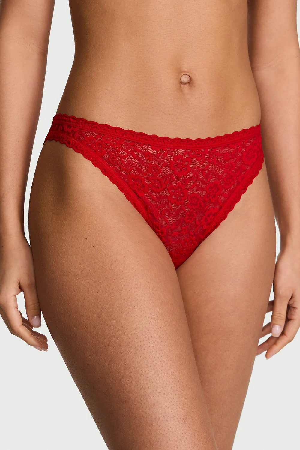 Мереживні трусики бразіліана 262147933 red Victoria`s Secret