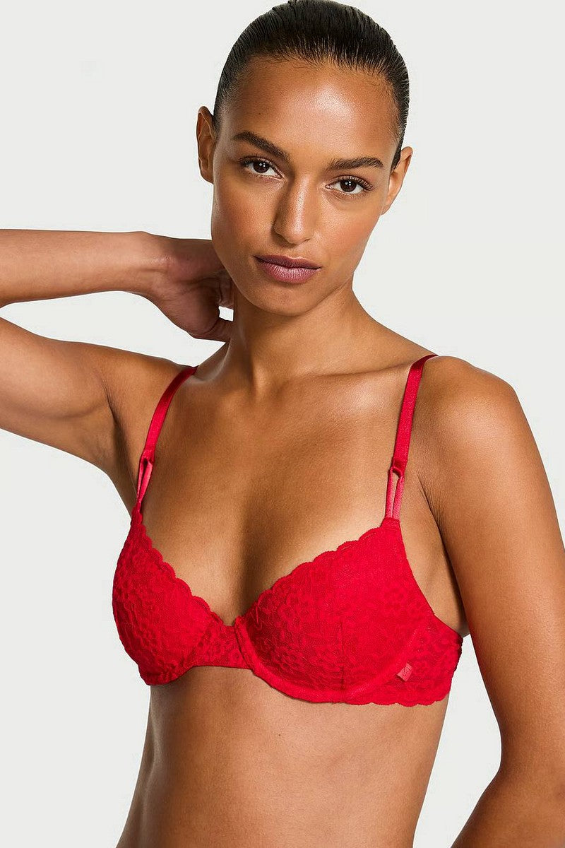 Мереживний бюстгальтер на кісточках 271742837 red Victoria`s Secret