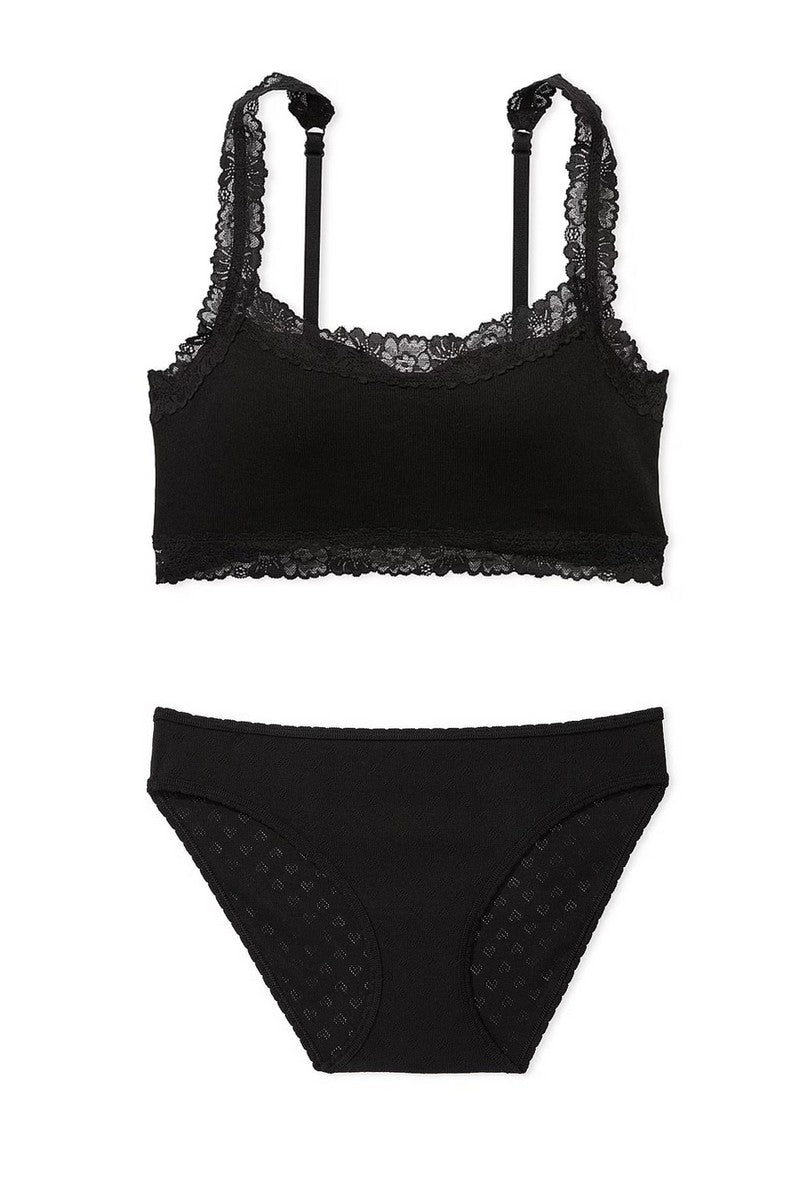 Комплект белья с кружевом 286792439 black