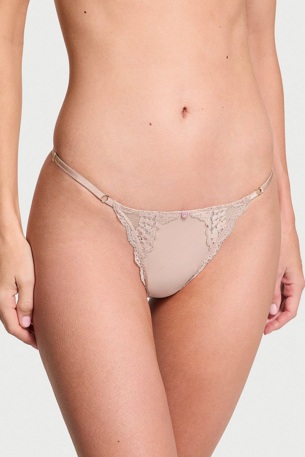 Стрінги з тонкими боковинками 294099848 beige Victoria`s Secret