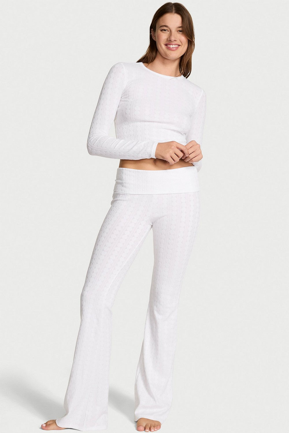 Бавовняна піжама з брюками 333937012 white Victoria`s Secret